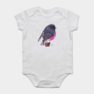 Robin bird pink Baby Bodysuit